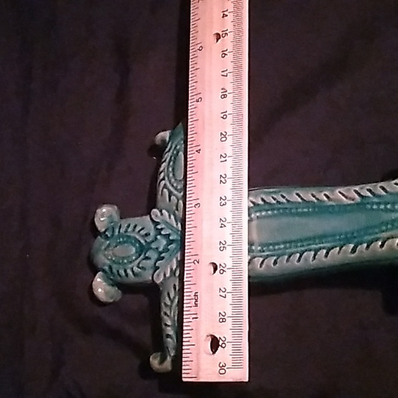 Decorative Southwest Style Turquoise/Green Cross with Golden Brown Base (B5) - Picture 9 of 10